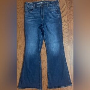 American Eagle super high rise flared jeans 14